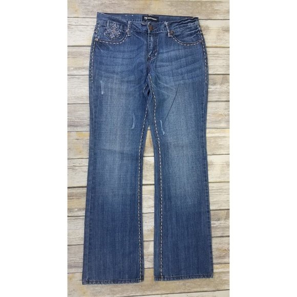 PETROL Denim - PETROL JEANS Denim Jenna Womens Size 29x34 Blue Distress’s Stud Casual Zip